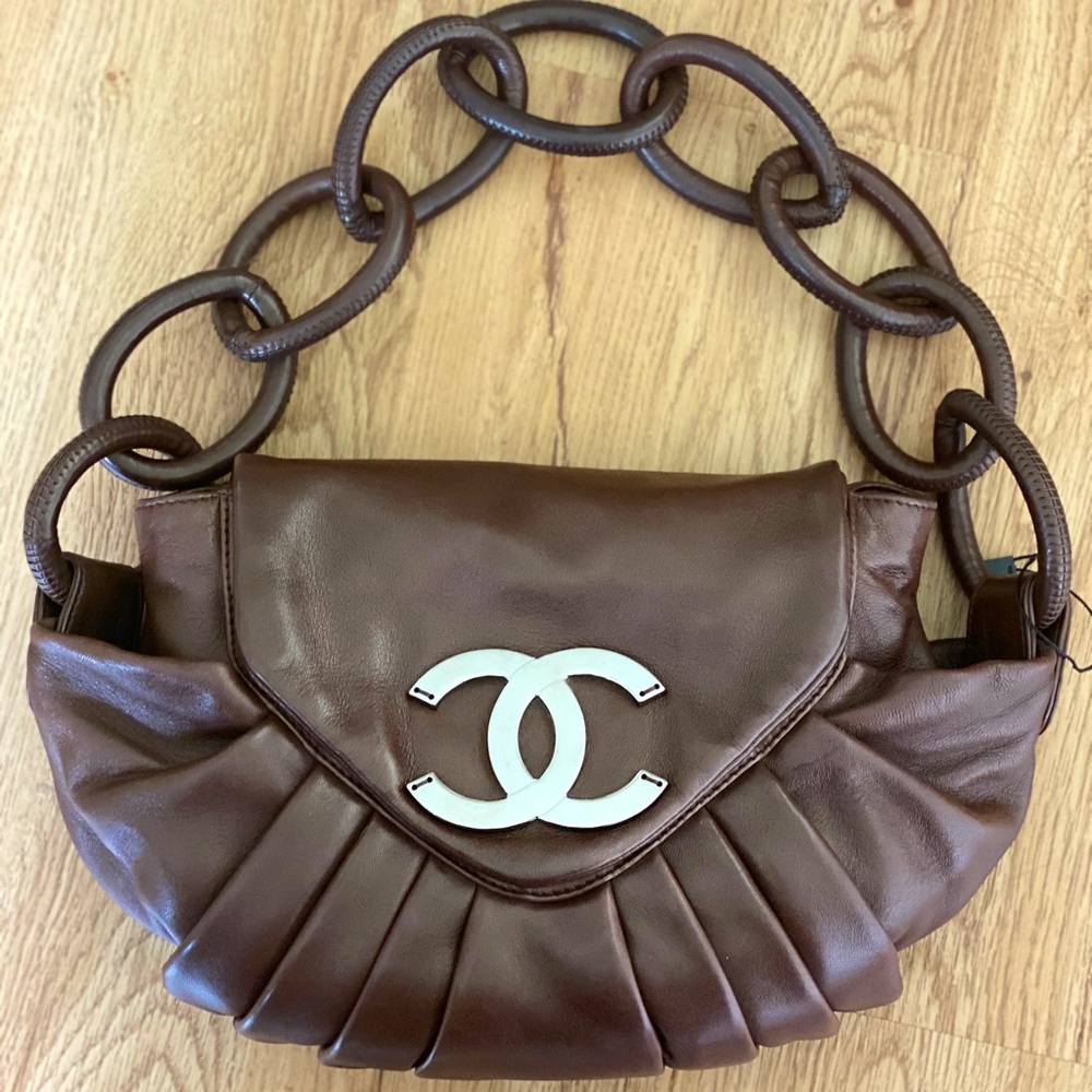 Chanel pleated rings hobo